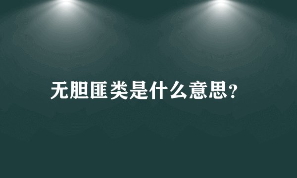 无胆匪类是什么意思？