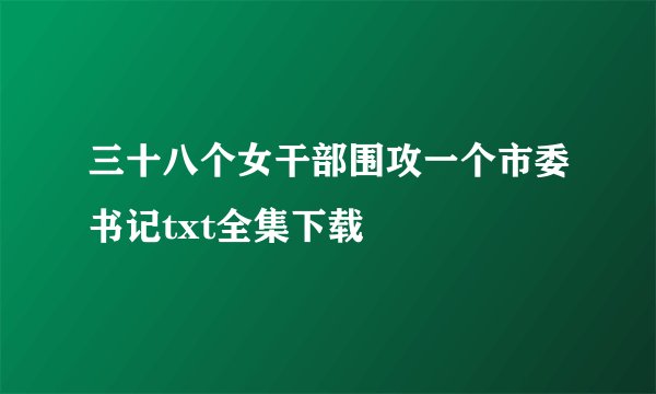三十八个女干部围攻一个市委书记txt全集下载
