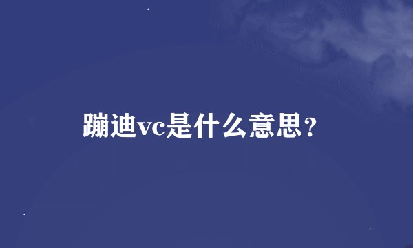 蹦迪vc是什么意思？