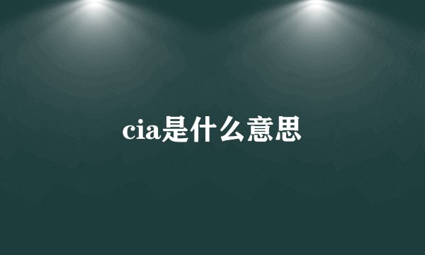 cia是什么意思