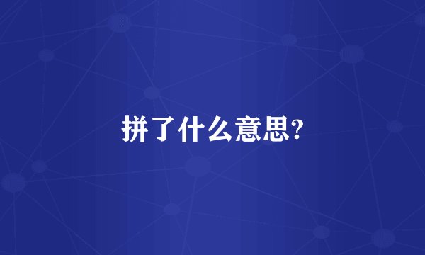 拼了什么意思?