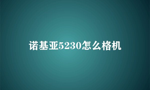 诺基亚5230怎么格机