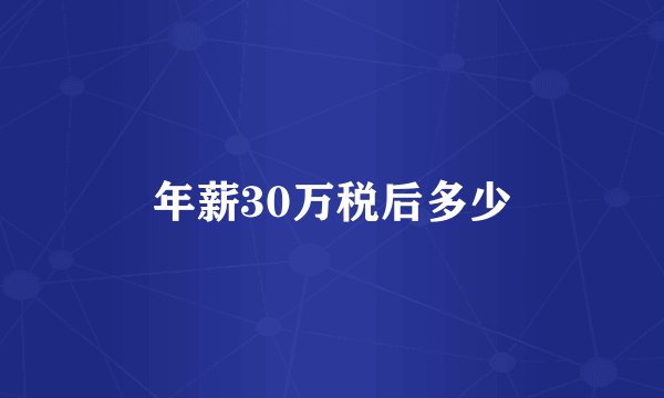 年薪30万税后多少