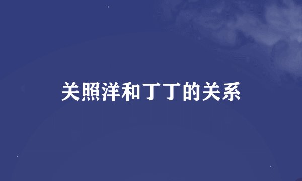 关照洋和丁丁的关系