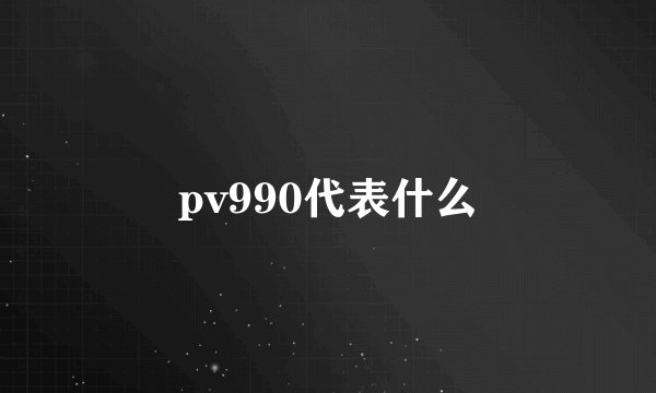 pv990代表什么