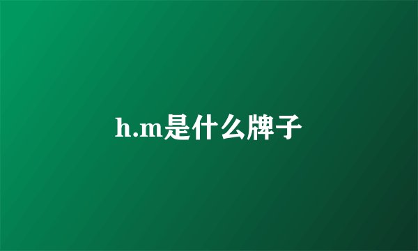 h.m是什么牌子