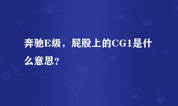 奔驰E级，屁股上的CG1是什么意思？