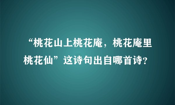 “桃花山上桃花庵，桃花庵里桃花仙”这诗句出自哪首诗？