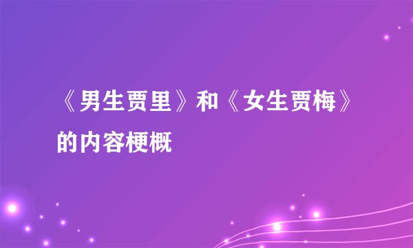 《男生贾里》和《女生贾梅》的内容梗概