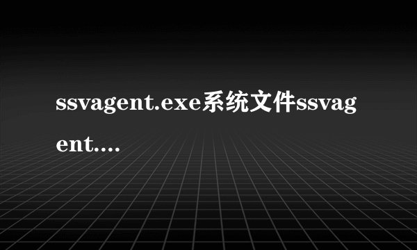ssvagent.exe系统文件ssvagent.exe简述