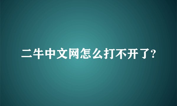 二牛中文网怎么打不开了?