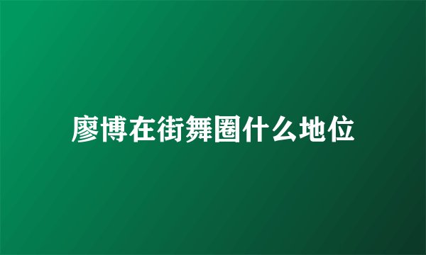 廖博在街舞圈什么地位