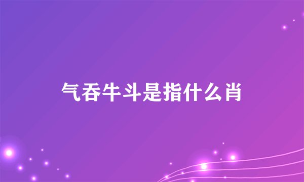 气吞牛斗是指什么肖
