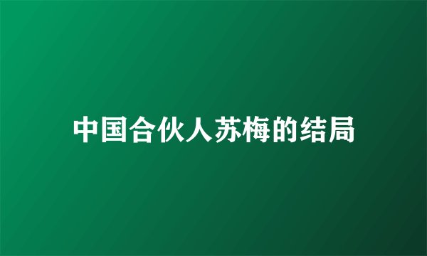 中国合伙人苏梅的结局