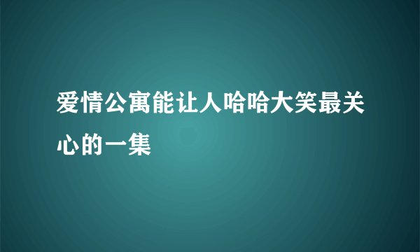 爱情公寓能让人哈哈大笑最关心的一集