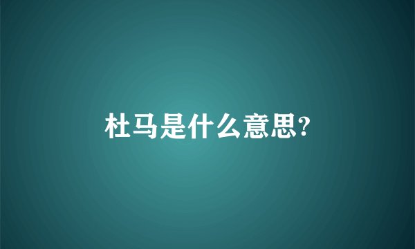 杜马是什么意思?