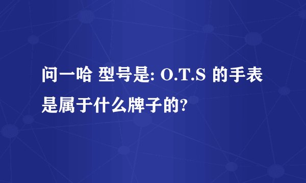 问一哈 型号是: O.T.S 的手表是属于什么牌子的?