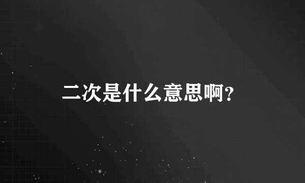 二次是什么意思啊？