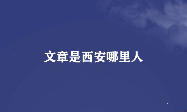 文章是西安哪里人