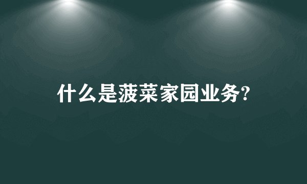 什么是菠菜家园业务?