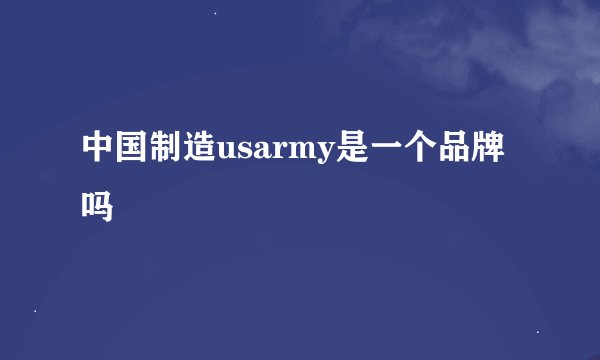 中国制造usarmy是一个品牌吗
