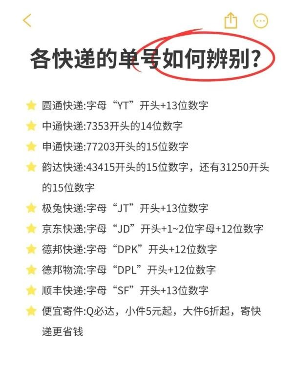 各个快递的单号如何辨别?一篇了解