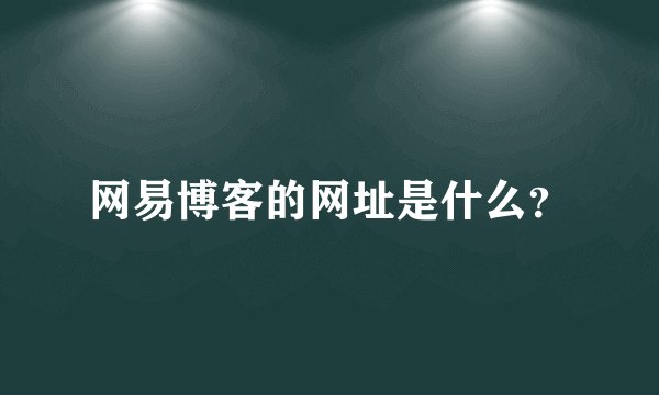 网易博客的网址是什么？