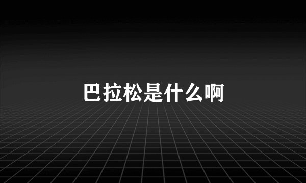 巴拉松是什么啊