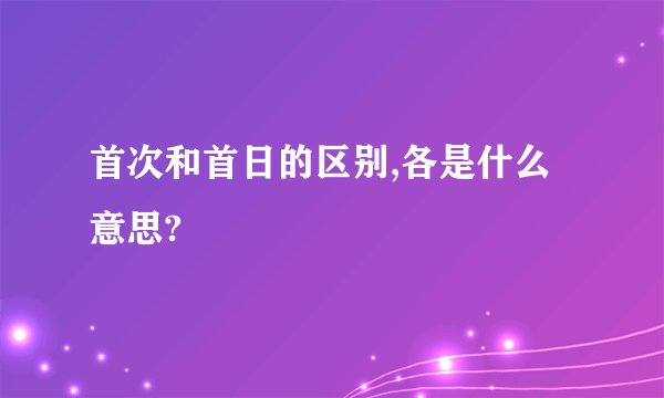 首次和首日的区别,各是什么意思?