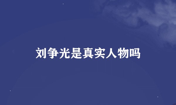 刘争光是真实人物吗