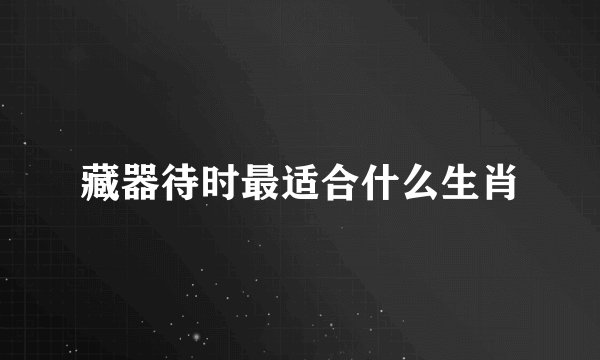 藏器待时最适合什么生肖