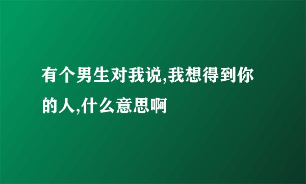有个男生对我说,我想得到你的人,什么意思啊