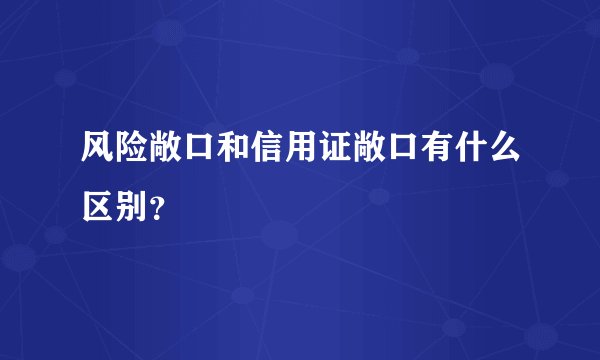 风险敞口和信用证敞口有什么区别？