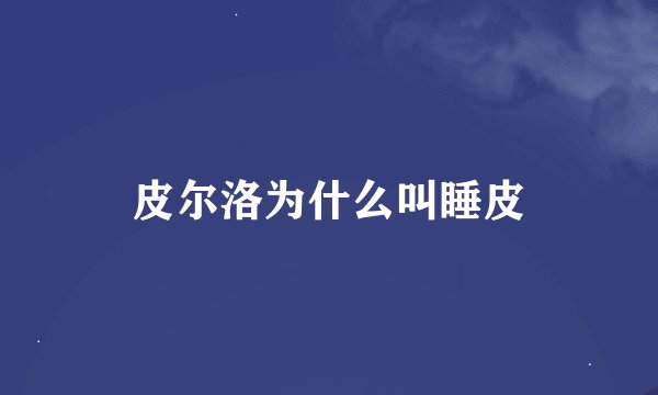 皮尔洛为什么叫睡皮