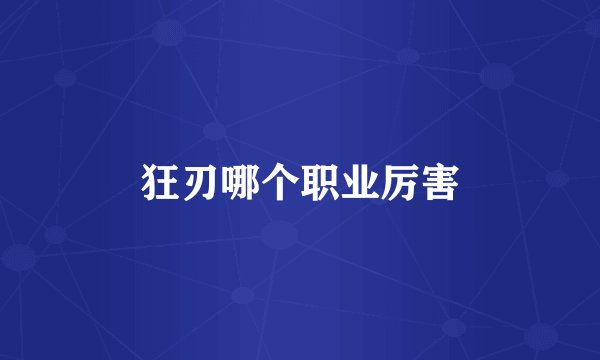 狂刃哪个职业厉害