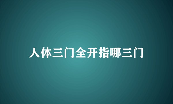人体三门全开指哪三门