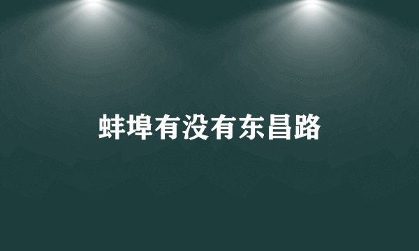 蚌埠有没有东昌路