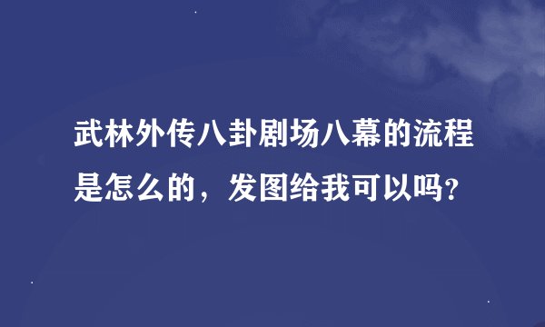 武林外传八卦剧场八幕的流程是怎么的，发图给我可以吗？