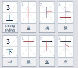 上和下的笔画顺序有什么区别？