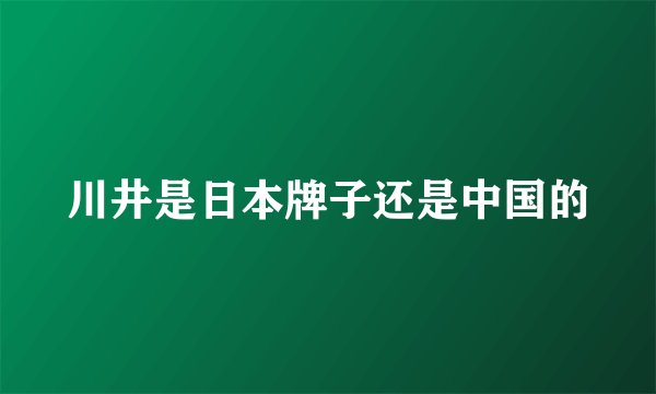 川井是日本牌子还是中国的