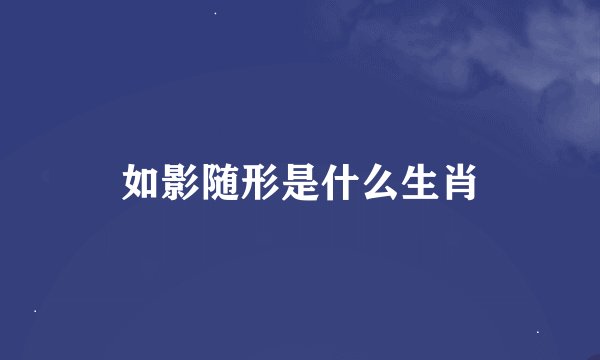 如影随形是什么生肖