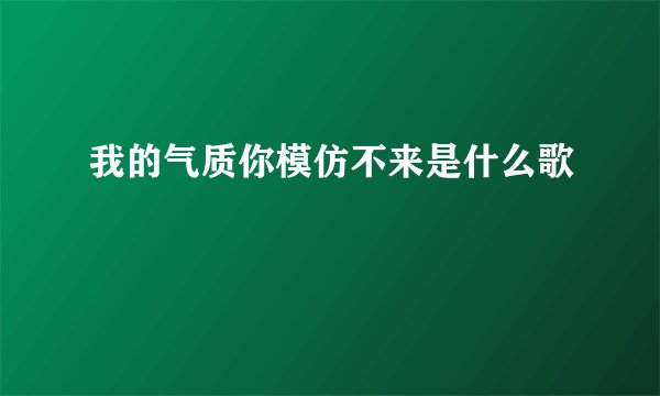 我的气质你模仿不来是什么歌