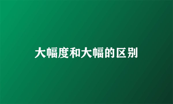 大幅度和大幅的区别
