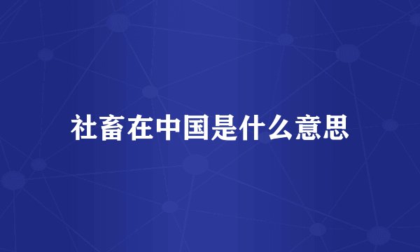 社畜在中国是什么意思