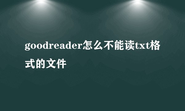 goodreader怎么不能读txt格式的文件