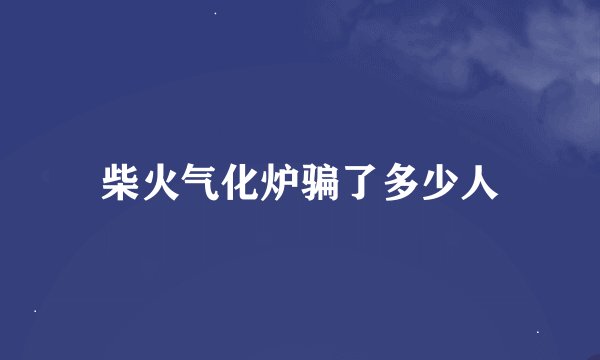 柴火气化炉骗了多少人