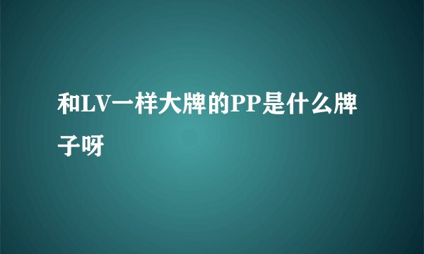 和LV一样大牌的PP是什么牌子呀