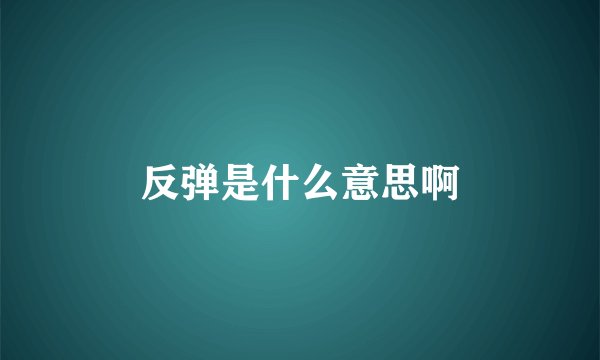反弹是什么意思啊