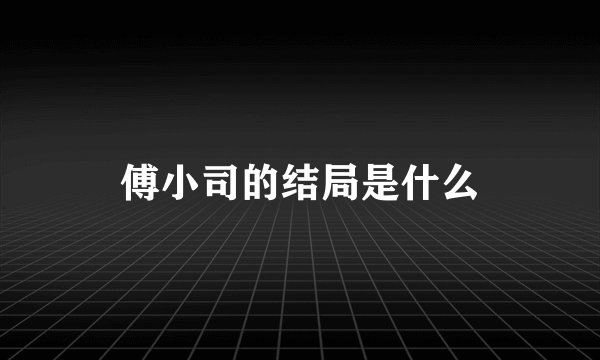 傅小司的结局是什么