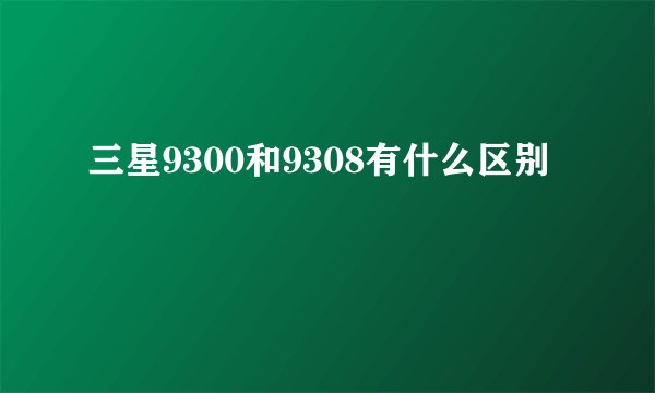 三星9300和9308有什么区别